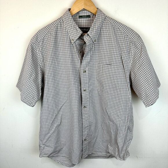 Eddie Bauer 80s 2 Ply Cotton Poplin Button Shirt Men’s L - Picture 1 of 7